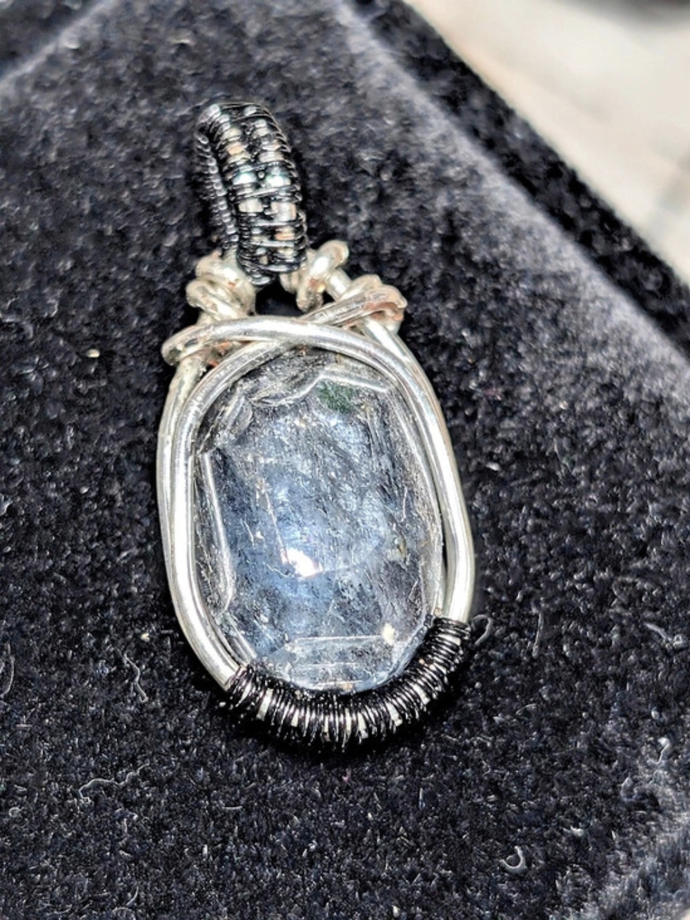 Copper Wrapped Blue Kyanite Pendant